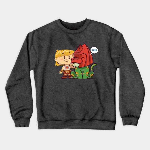 An Eternian Boy and His Cat Crewneck Sweatshirt by TanoshiBoy